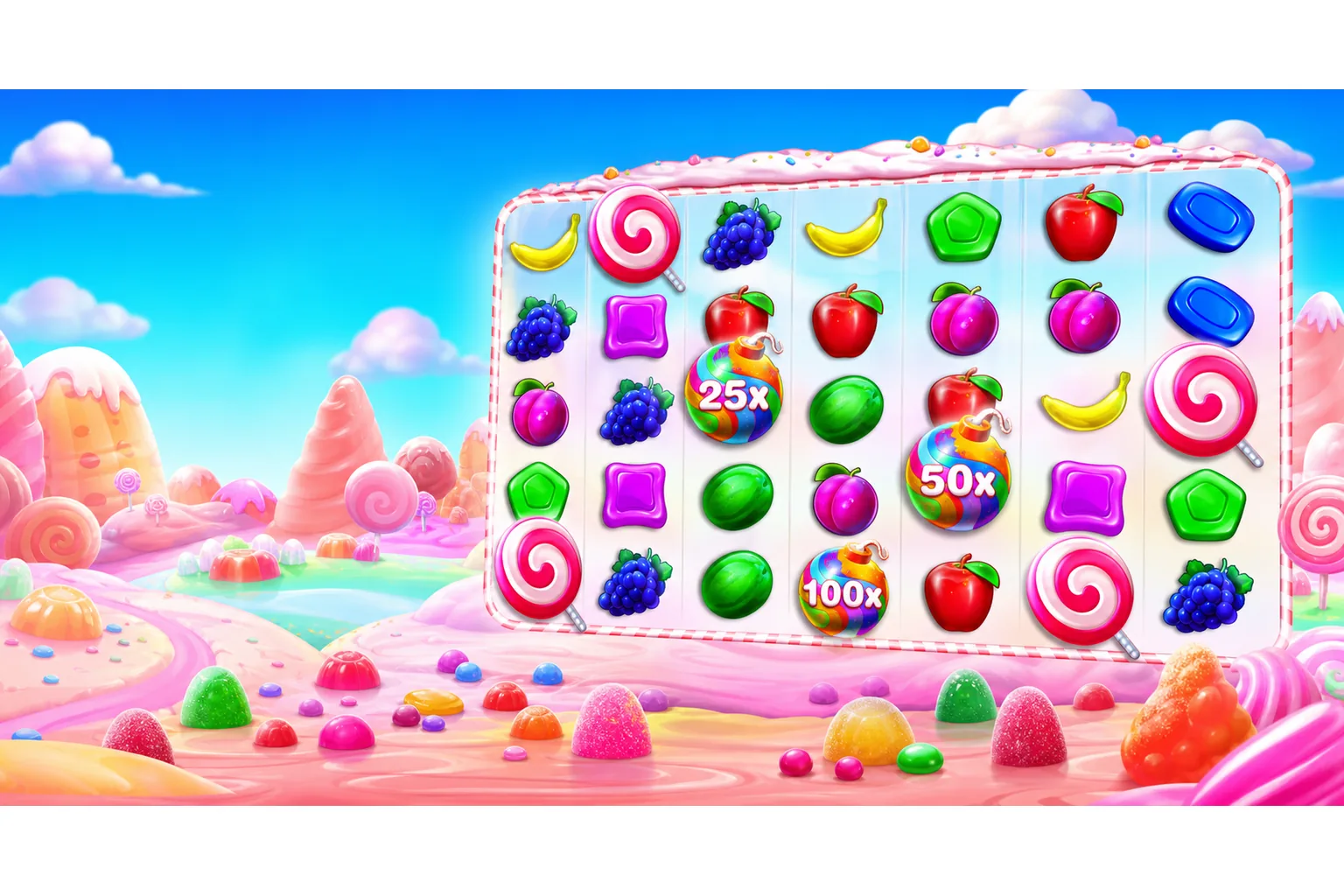 Sweet Bonanza şeker temalı slot ekranı